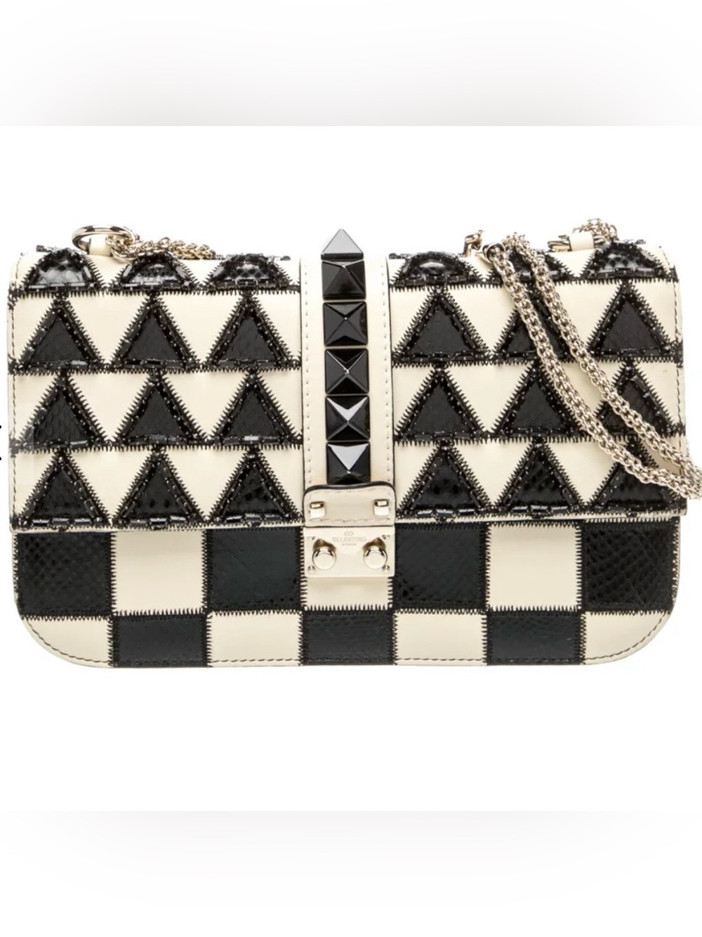 VALENTINO Garavani Glam Lock Triangle Square Bag